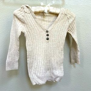 Free People hooded 3/4 sleeves top